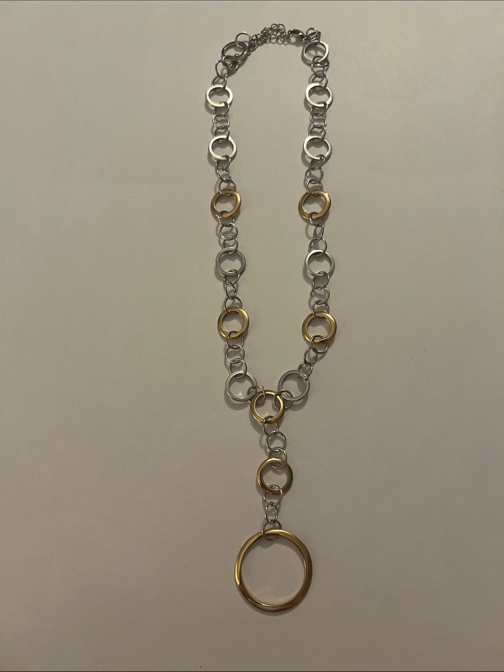 Vintage Lia Sophia Two-Tone Circle Link Necklace